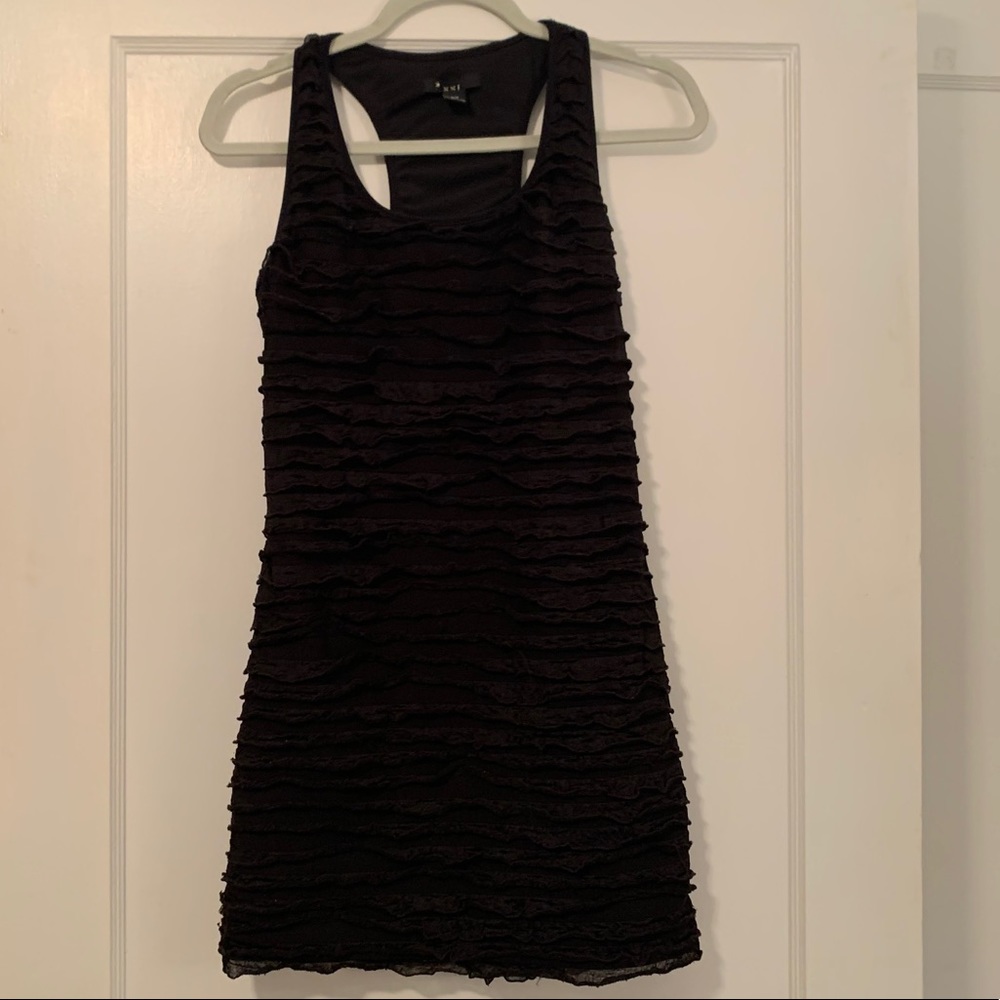 Black Ruffled Racerback Dress - size M - Picture 2 of 7